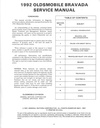 1992 Oldsmobile Bravada OEM Shop Service Repair Maintenance Manual