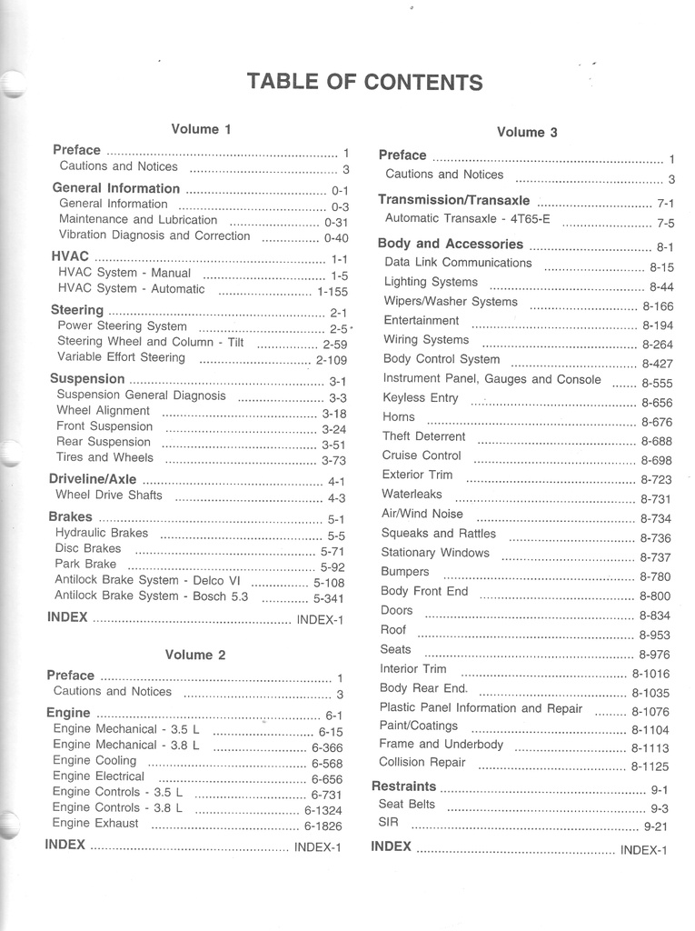 1999 Oldsmobile Intrigue OEM Shop Service Repair Maintenance Manual 3 Vol Set