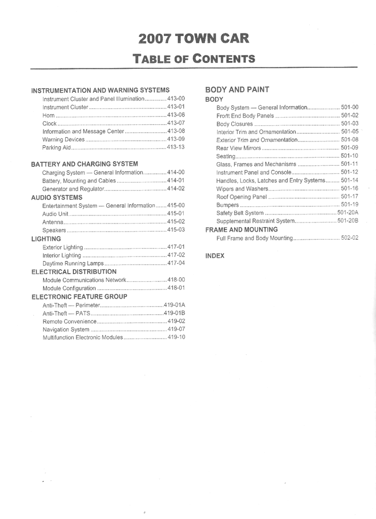 2007 Ford Lincoln Town Car Original OEM Factory Shop Repair Service Workshop Manual 