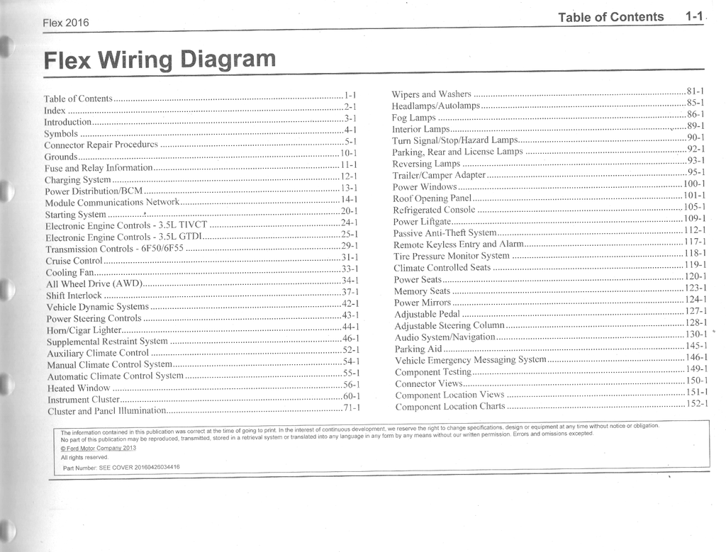 2016 Ford Flex Electrical Wiring Diagrams Shop Service Repair Manual