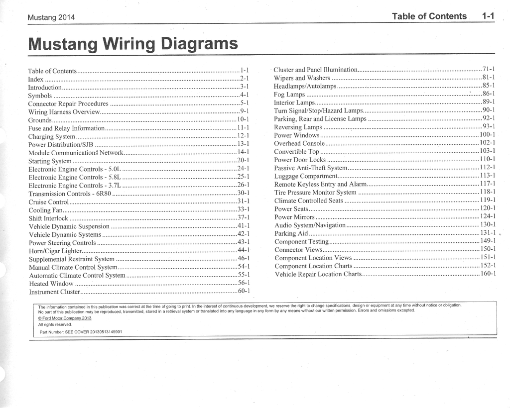 2014 Ford Mustang Electrical Wiring Diagrams Manual