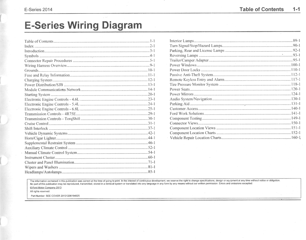 2014 Ford E-Series Electrical Wiring Diagrams Manual