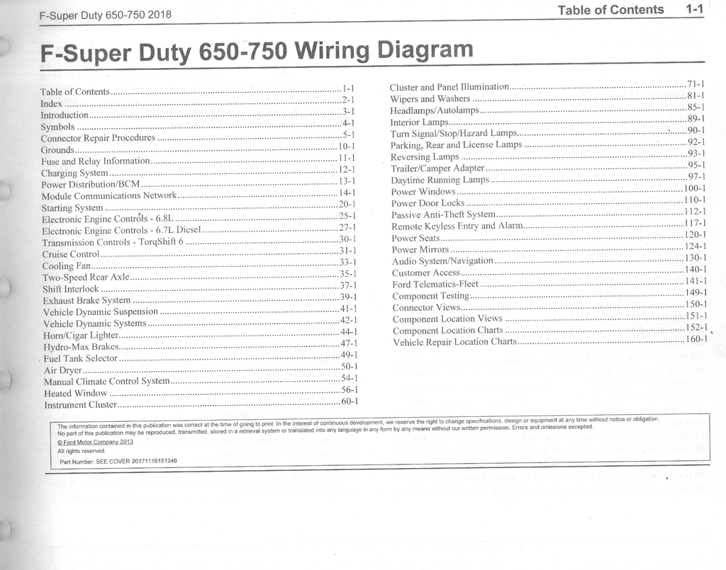 2018 Ford F-650, F-750 Super Duty Electrical Wiring Diagrams Manual