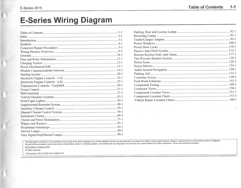 2015 Ford E-Series Electrical Wiring Diagrams Manual