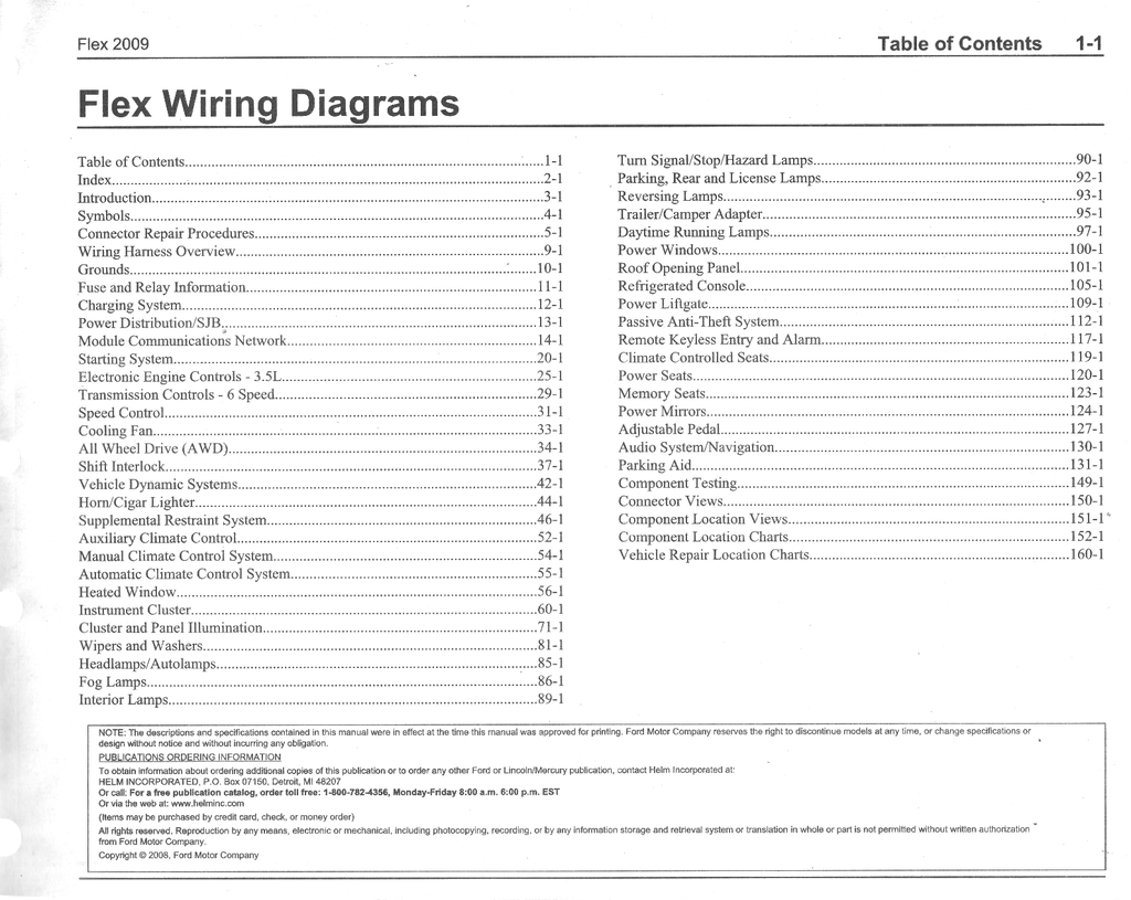 2009 Ford Flex Factory Electrical Wiring Diagrams Manual