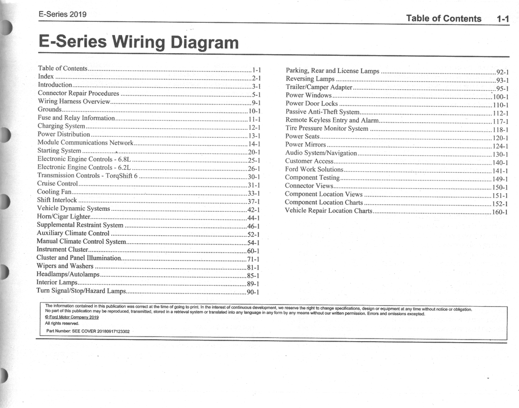2019 Ford E-Series Factory Electrical Wiring Diagrams Manual