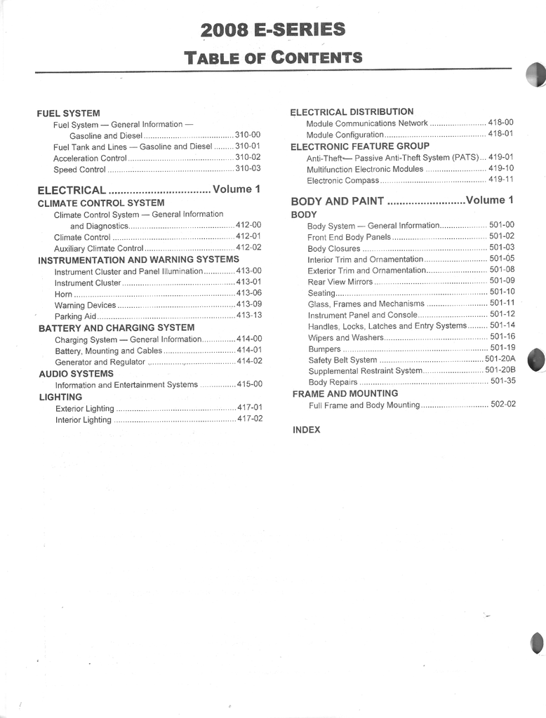 2008 Ford E-Series Van Factory Workshop Service Manual Set
