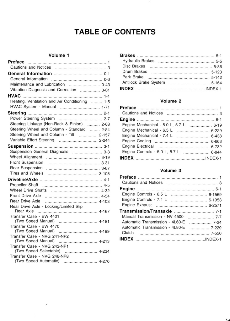 1999 Chevrolet/GMC C/K Truck Shop Repair Maintenance Service Manual 4 Vol. Set—Silverado, Sierra, Escalade, Yukon, Tahoe, Suburban