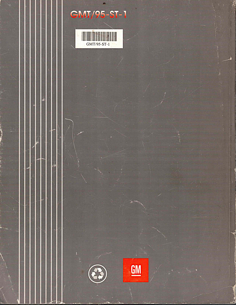 1995 Chevrolet/GMC S-10 S-15 S/T Pickup Truck, Sonoma, Blazer, Jimmy Shop Repair Service Manual