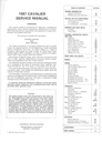 1987 Chevrolet Cavalier Factory Shop Repair Service Manual