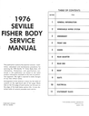 1976 Seville by Cadillac Factory Fisher Body Service Manual