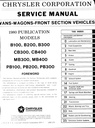 1980 Dodge Sportsman and Plymouth Voyager Full-Size Van Shop Maintenance Repair Service Manual