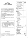 1988 Chevrolet Spectrum Factory Shop Repair Service Manual