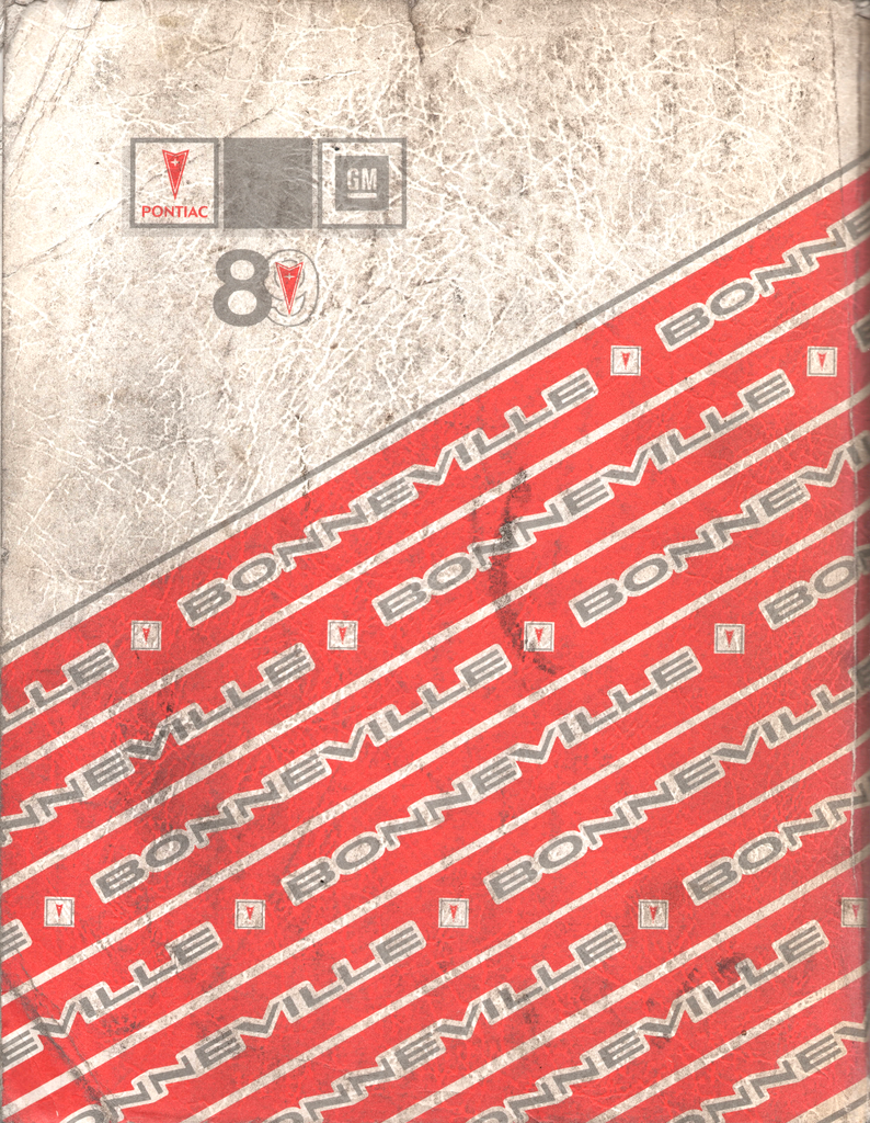 1989 Pontiac Bonneville Factory Shop Repair Service Manual