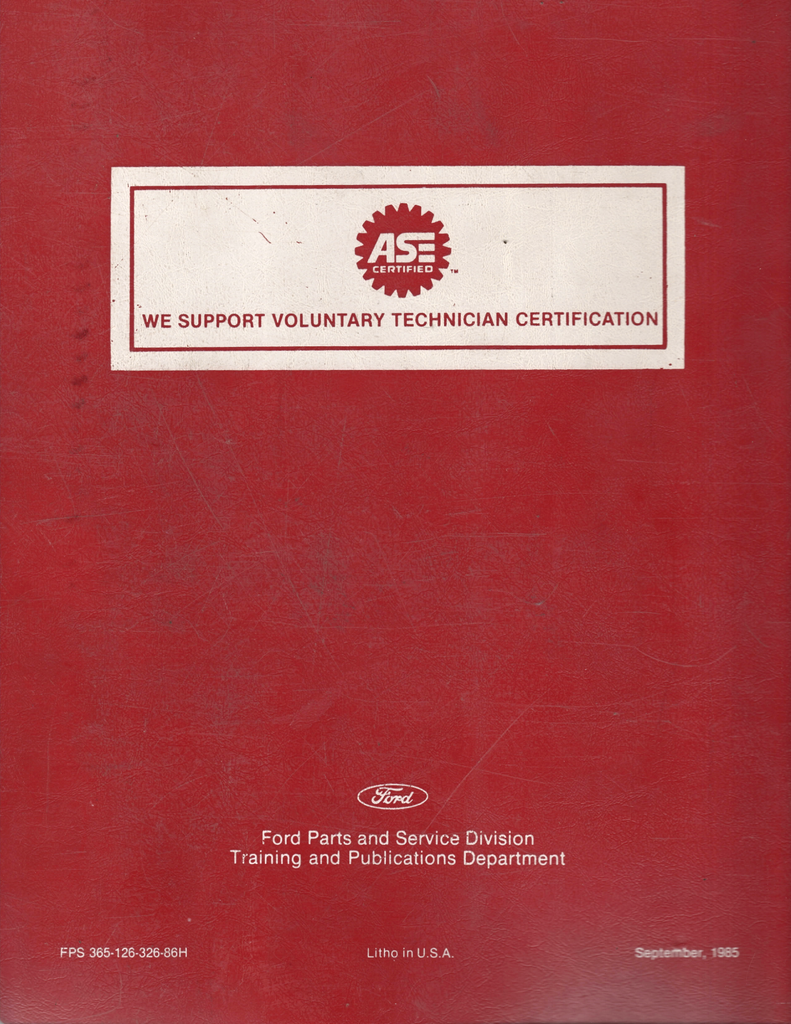 1986 Ford Car/Truck Engine/Emissions Diagnosis Factory Shop Service Manual