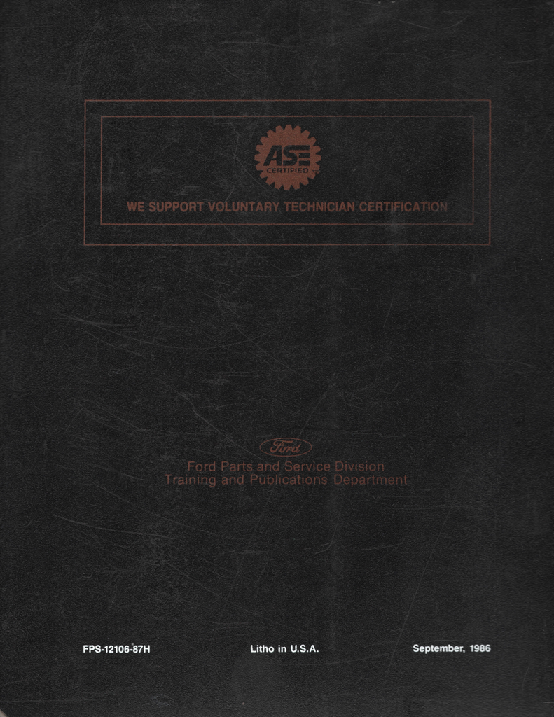 1987 Ford Car/Truck Engine/Emissions Diagnosis Shop Service Manual