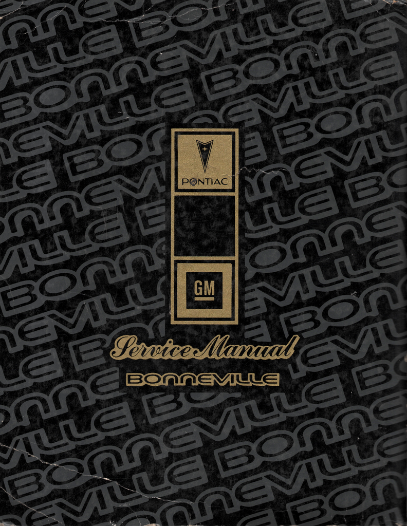 1987 Pontiac Bonneville Factory OEM Repair Shop Service Manual