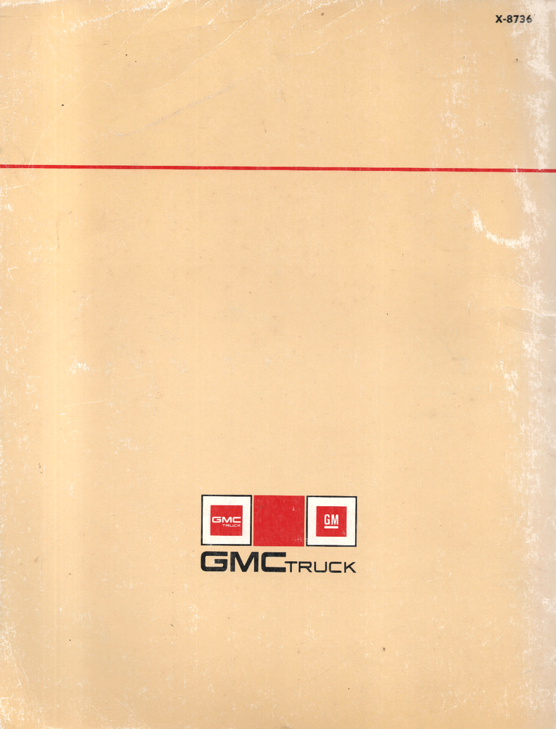 1987 GMC Light Duty Factory Fuel, Driveability & Emissions Tune-up Manual C/K Pickup Suburban Jimmy G-Van P-Van M-Van S/T Truck