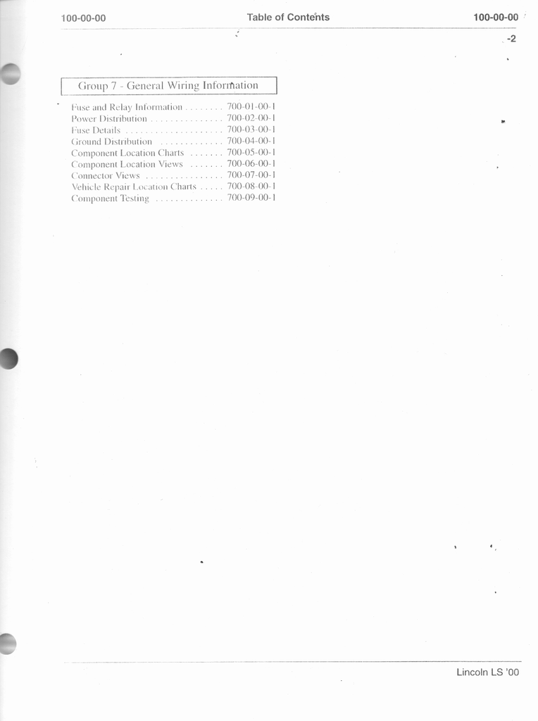 2000 Ford Lincoln LS Factory Electrical Wiring Diagrams Manual