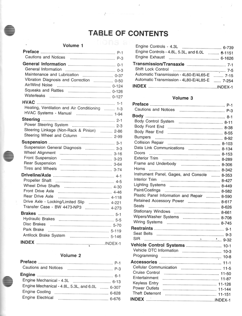 2004 Chevrolet/GMC G-Van, Chevrolet Express, GMC Savana Factory Shop Repair Service Manual Set