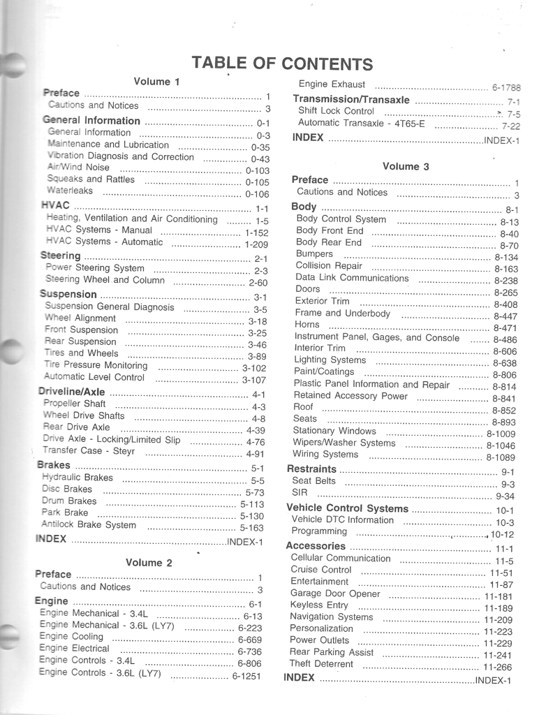 2004 Pontiac Aztec, Buick Rendezvous Factory Shop Repair Service Manual Set