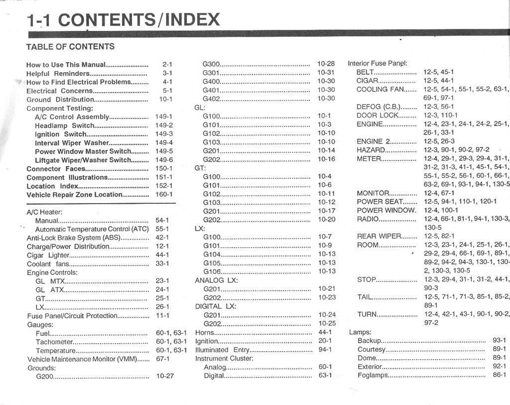 1990 Ford Probe Factory Electrical Vacuum & Troubleshooting Wiring Diagrams Manual EVTM