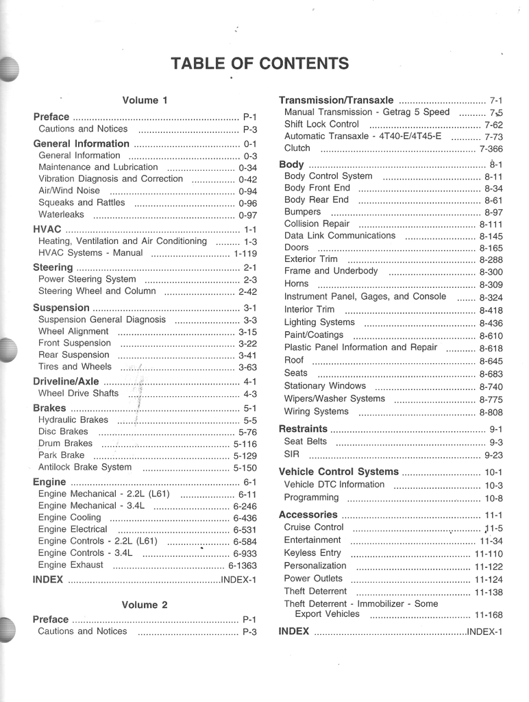 2004 Pontiac Grand Am, Oldsmobile Alero Factory Shop Repair Service Manual 2 Vol. Set