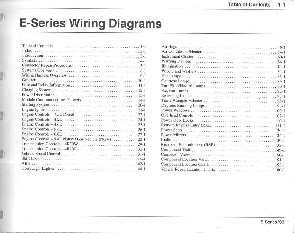 2003 Ford E-Series Econoline & Club Wagon Factory Electrical Troubleshooting Wiring Diagrams Service Manual
