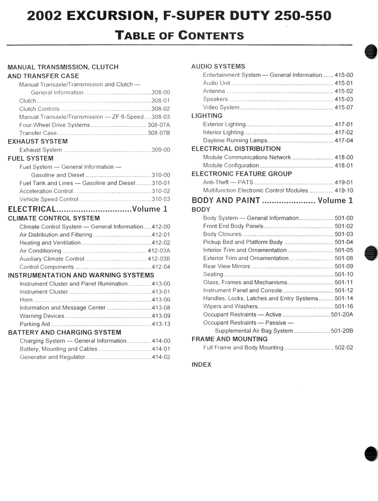 2002 Ford Excursion, F-250, F-350, F-450, F-550 Super Duty Factory Workshop Service Manual Set