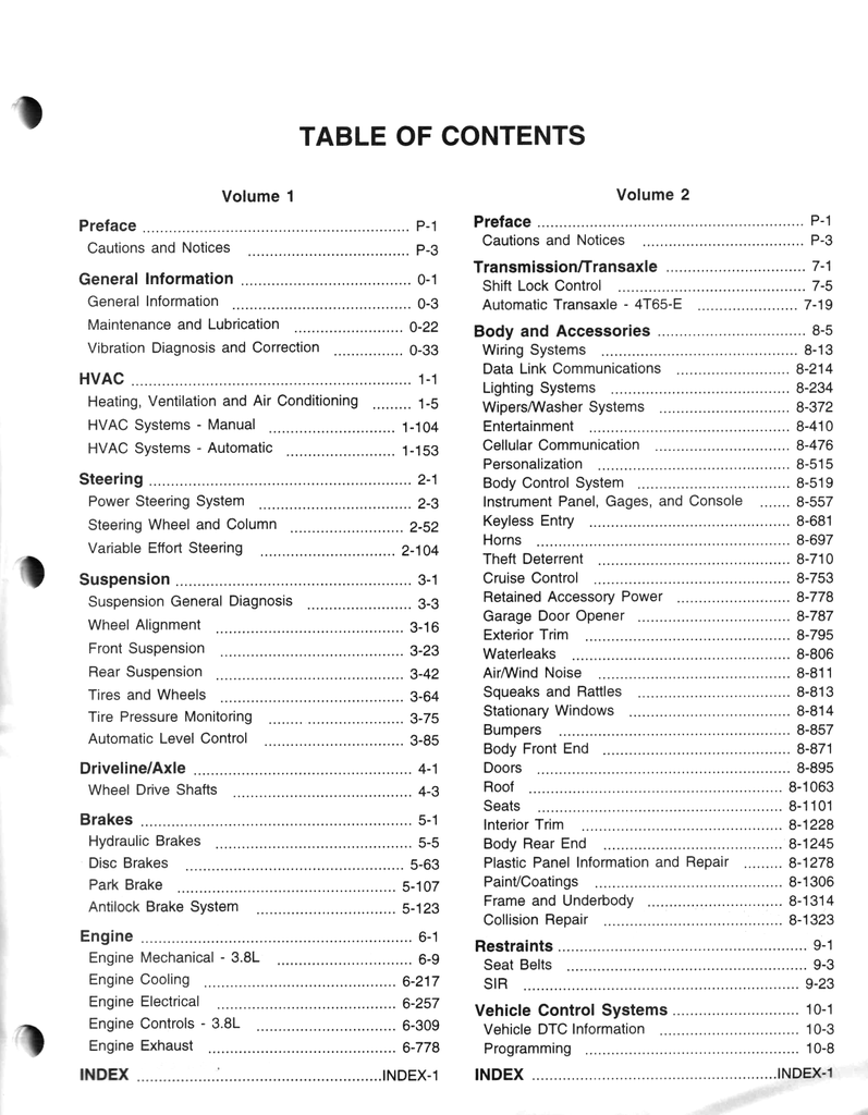 2003 Pontiac Bonneville Factory Shop Repair Service Manual 2 Vol. Set
