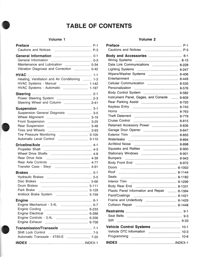 2003 Pontiac Aztek, Buick Rendezvous Factory Shop Repair Service Manual 2 Vol. Set