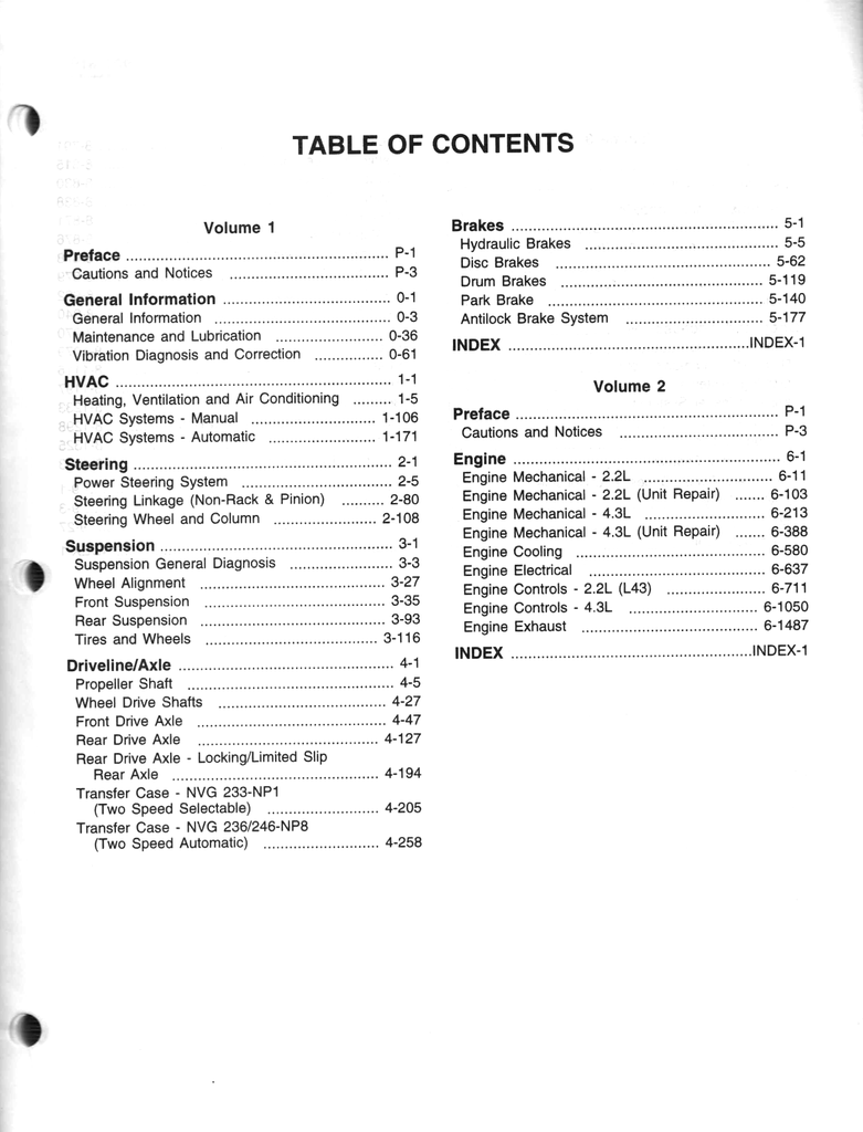 2002 Chevrolet/GMC Blazer/Jimmy, S-10 Pickup/Sonoma Factory Shop Repair Service Manual 3 Vol. Set