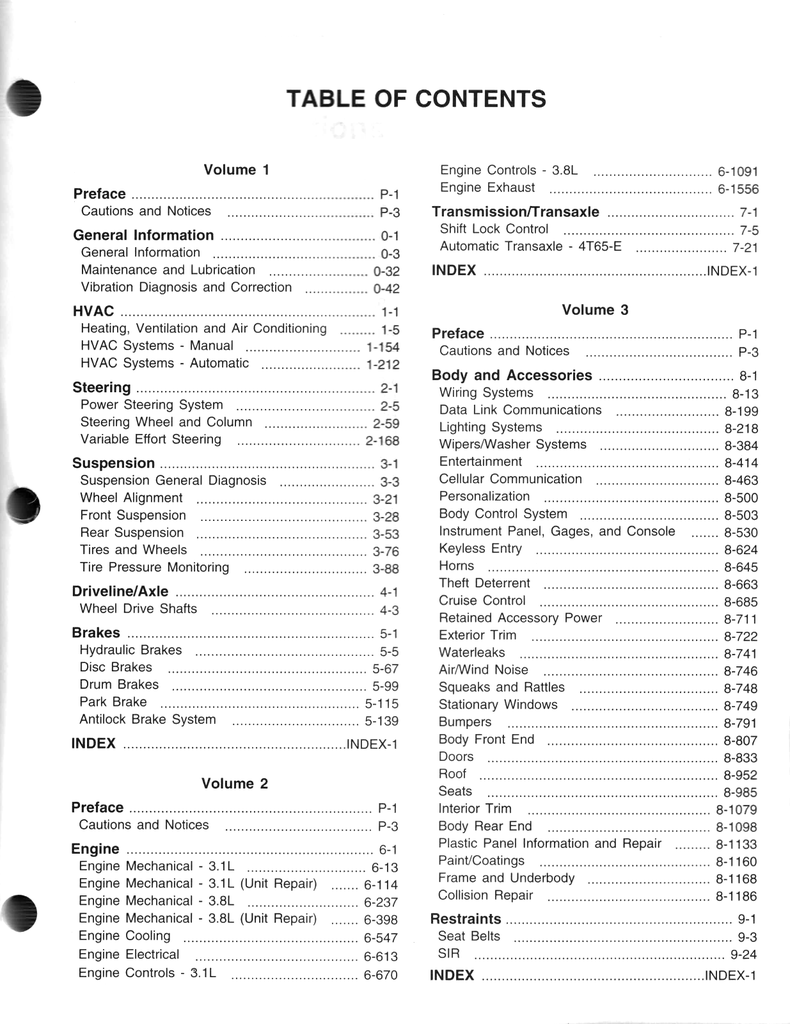 2002 Buick Regal, Century Factory Shop Repair Service Manual 3 Vol. Set