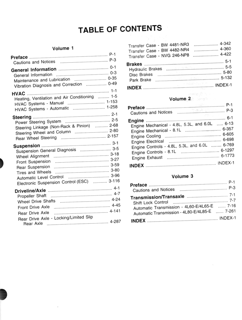 2003 GM Chevrolet Tahoe, Suburban & Avalanche; GMC Yukon & Denali; Cadillac Escalade ESV & EXT Factory Shop Repair Service Manual Set