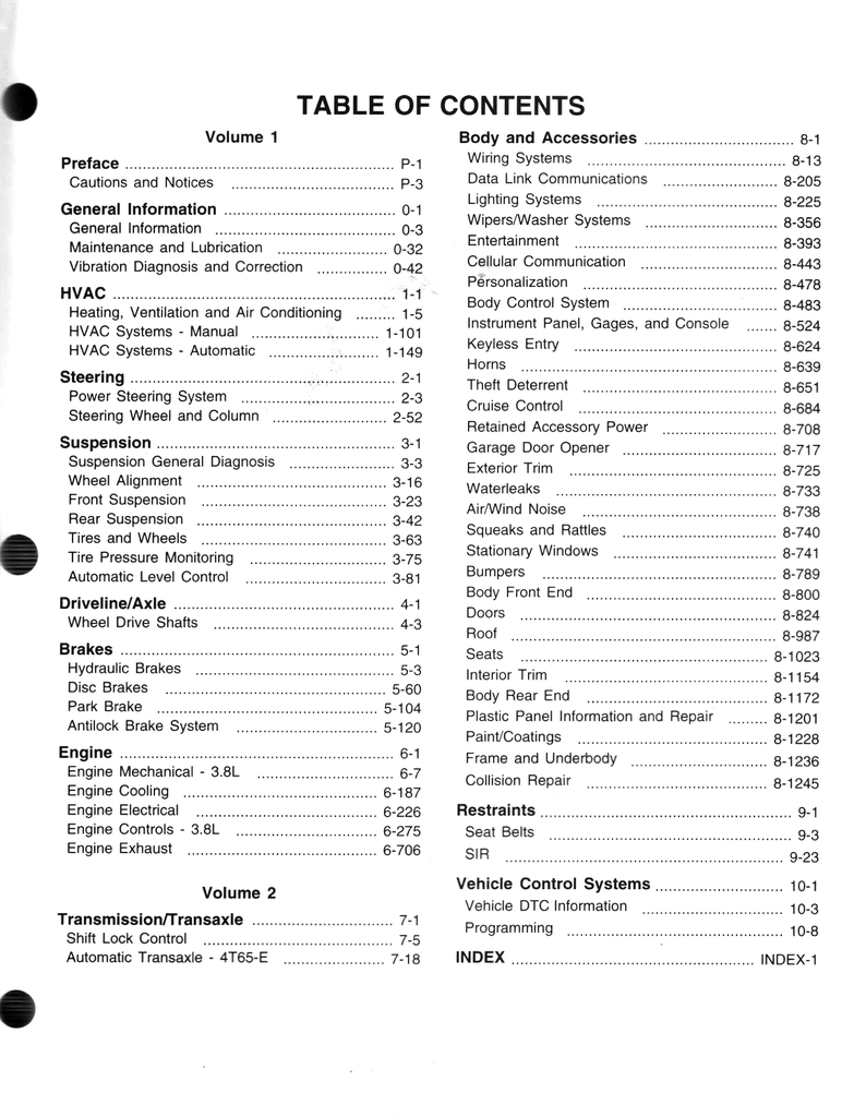2003 Buick LeSabre Factory Shop Repair Service Manual 2 Vol. Set