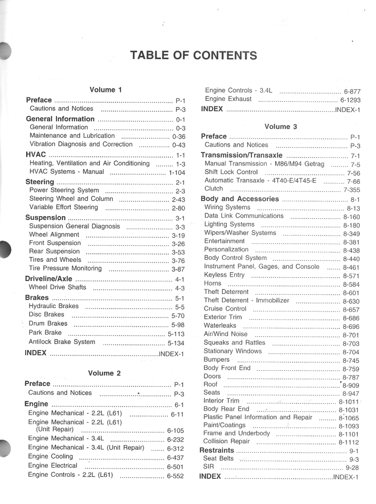 2002 Pontiac Grand Am, Oldsmobile Alero Factory Shop Repair Service Manual 3 Vol. Set
