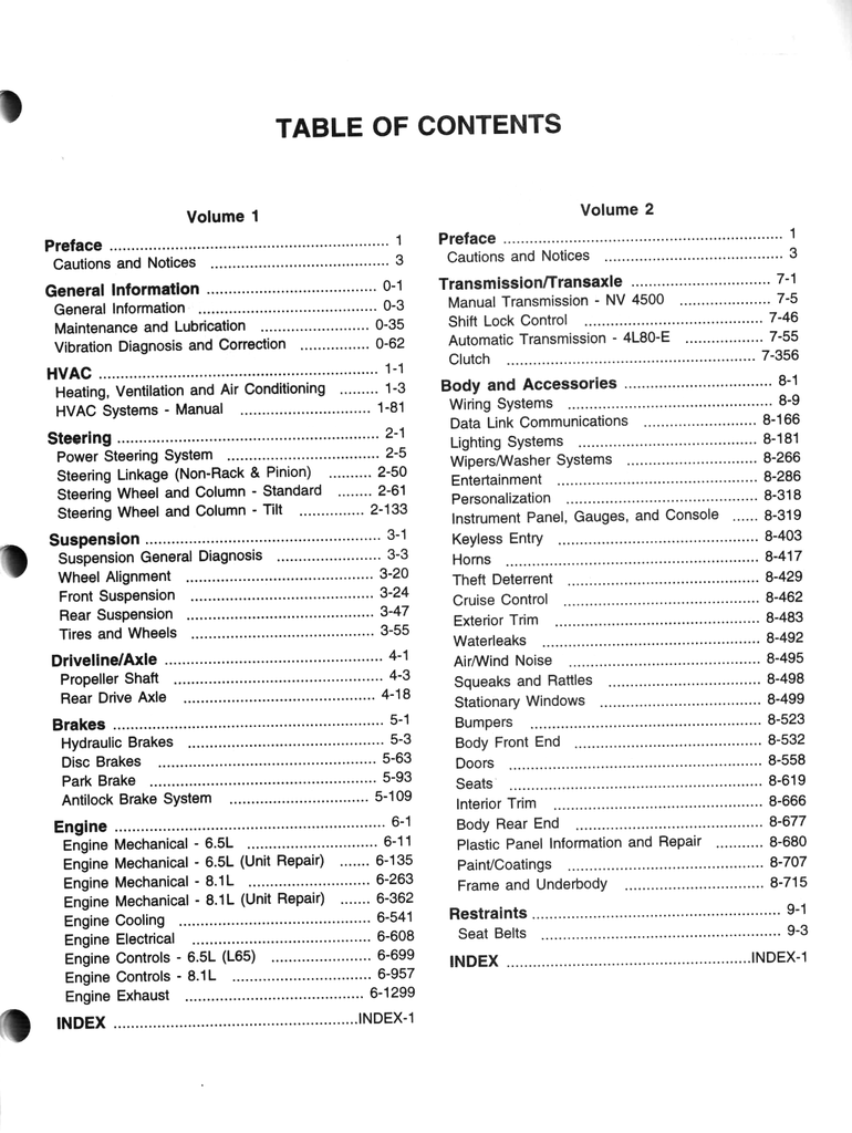 2001 Chevrolet/GMC Silverado/Sierra C/K 3500 HD Pickup Factory Shop Repair Service Manual 2 Vol. Set
