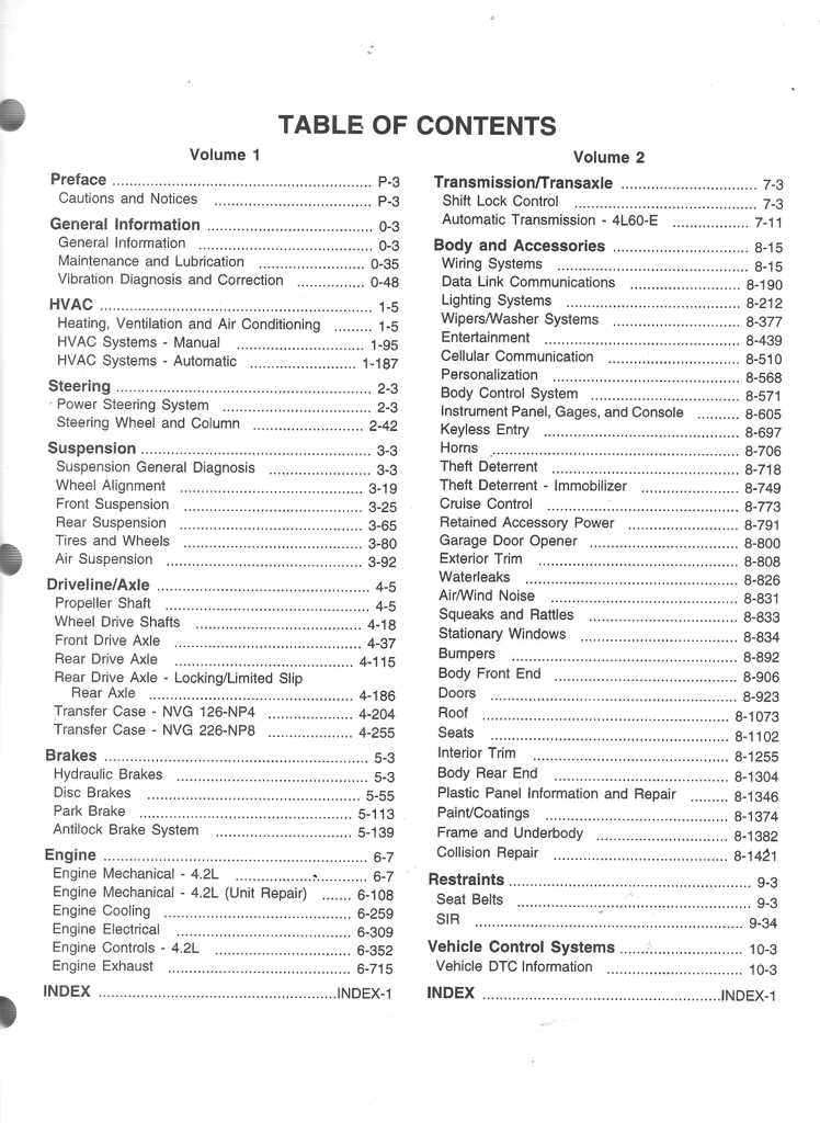 2002 Chevrolet Trailblazer, GMC Envoy, Oldsmobile Bravada STNS Factory Shop Repair Service Manual 2 Vol. Set