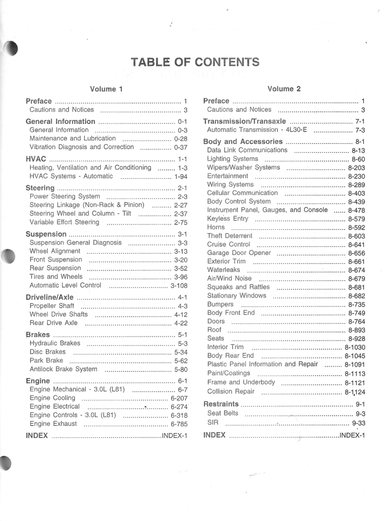 2000 Cadillac Catera Factory Shop Repair Service Manual 2 Vol. Set