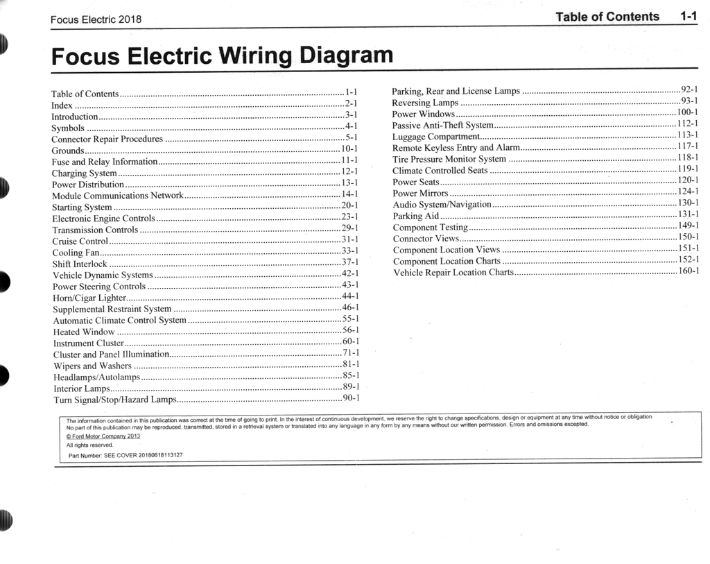 2018 Ford Focus Electric Factory Electrical Wiring Diagrams Manual