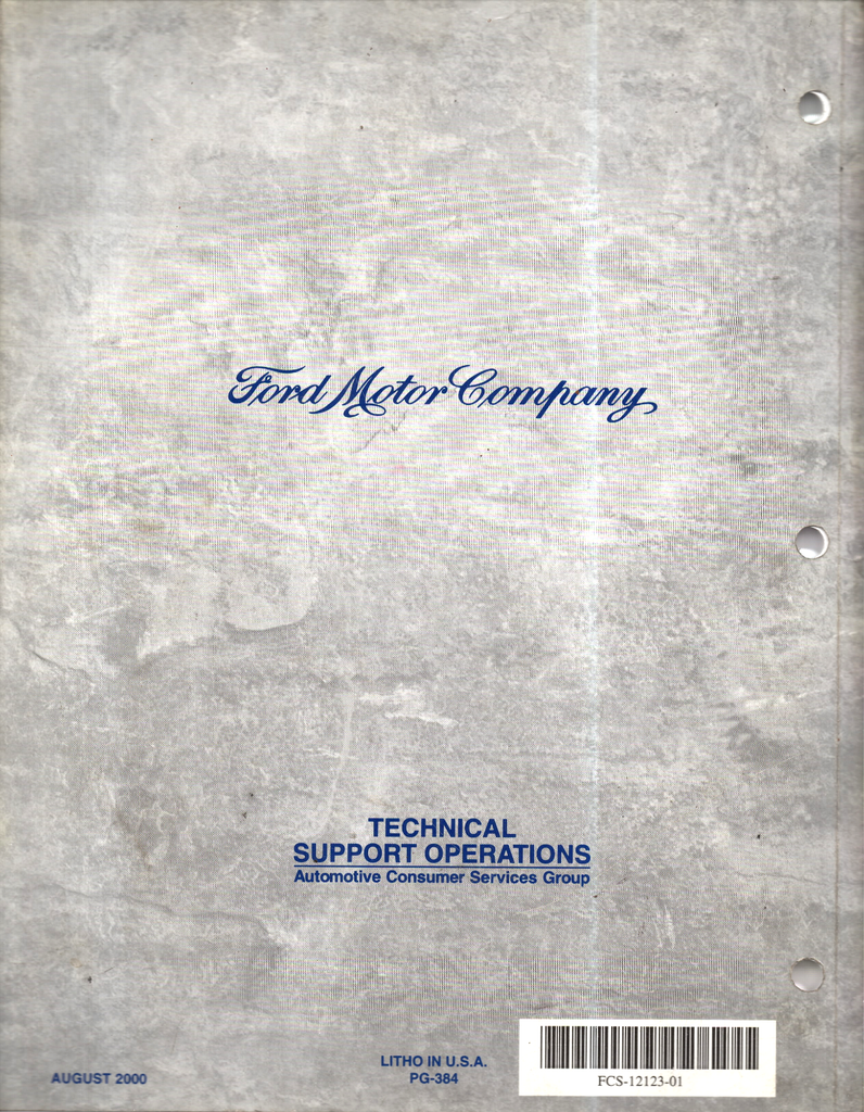 2001 Ford Taurus, Mercury Sble Factory Electrical Wiring Diagrams Manual