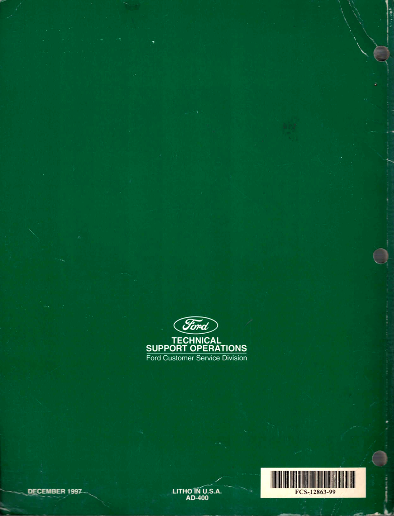 1998.5 Ford 4R100 Transmission Navigator, Expedition, F-150, F-250, Econoline Factory Workshop Manual & EVTM Supplement