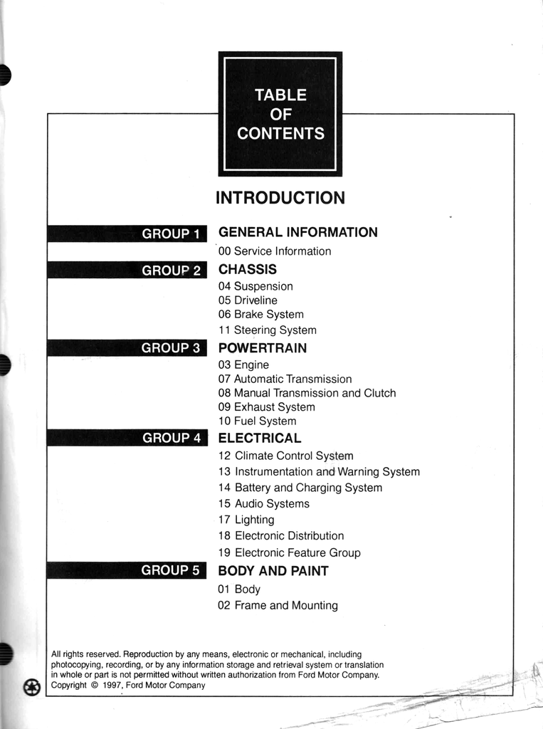 1998 Ford Escort Coupe Factory Workshop Repair Service Manual