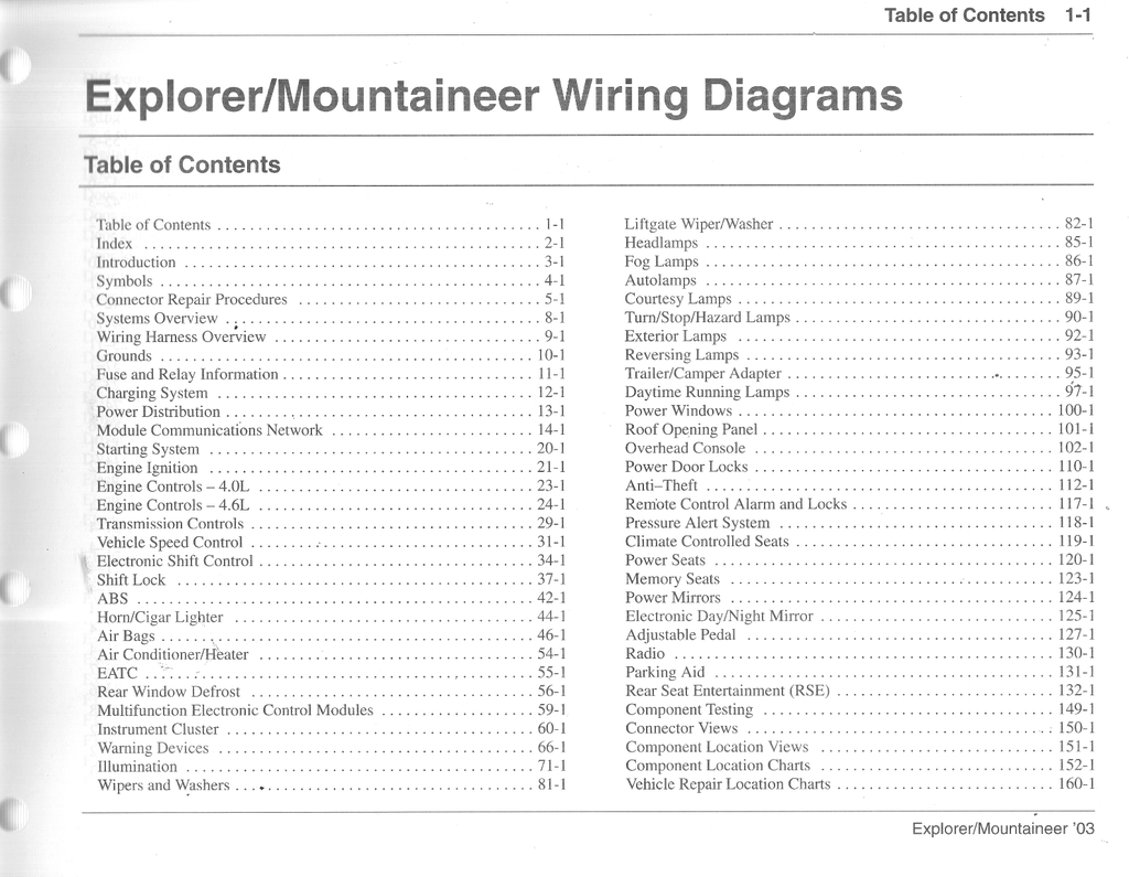 2003 Ford Explorer Mercury Mountaineer Factory Electrical Wiring Diagrams Manual