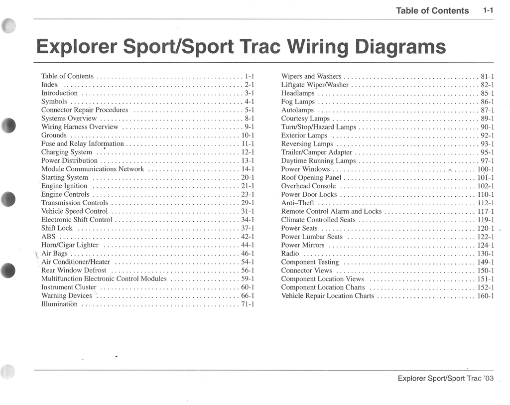 2003 Ford Explorer Sport Trac & Ford Explorer Sport Factory Electrical Wiring Diagrams Manual