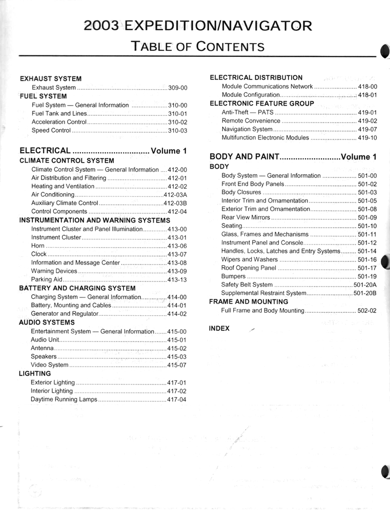 2003 Ford Expedition, Lincoln Navigator Factory Workshop Service Manual Set
