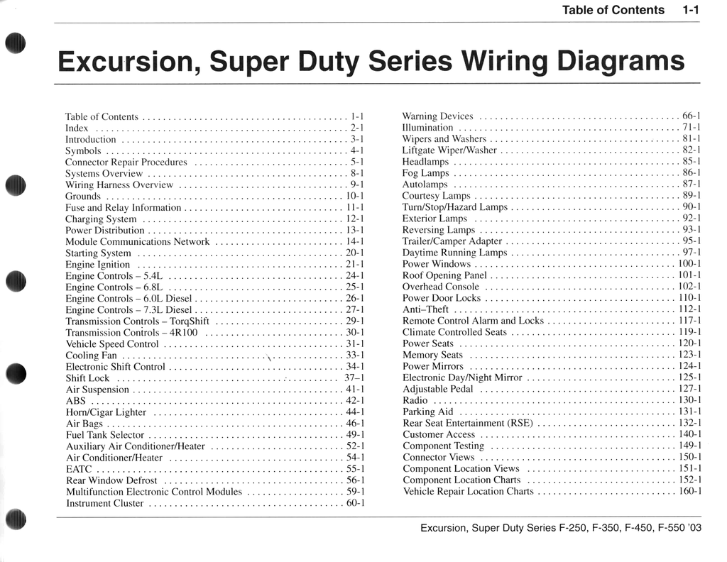 2003 Ford Expedition, F-250, F-350, F-450 & F-550 Super Duty Factory Electrical Wiring Diagrams Manual