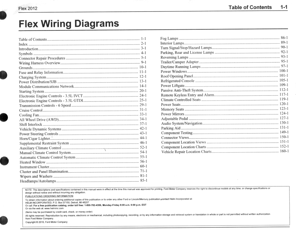 2012 Ford Flex Factory Electrical Wiring Diagrams Manual