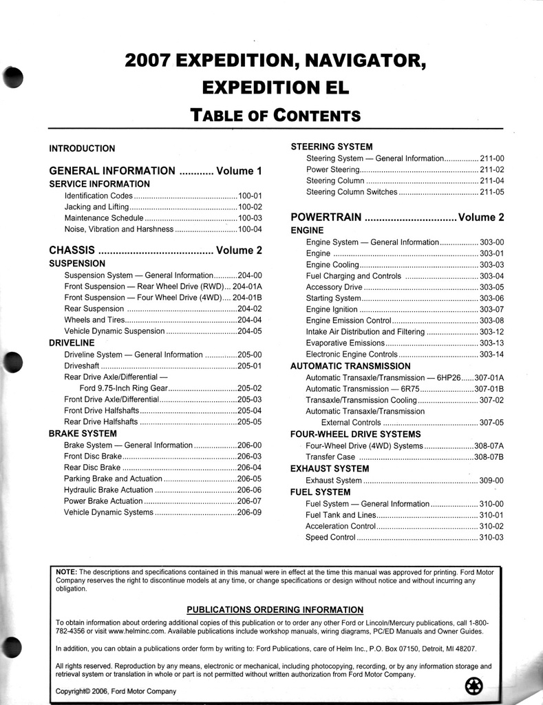 2007 Ford Expedition and Navigator Workshop Manual Complete Set