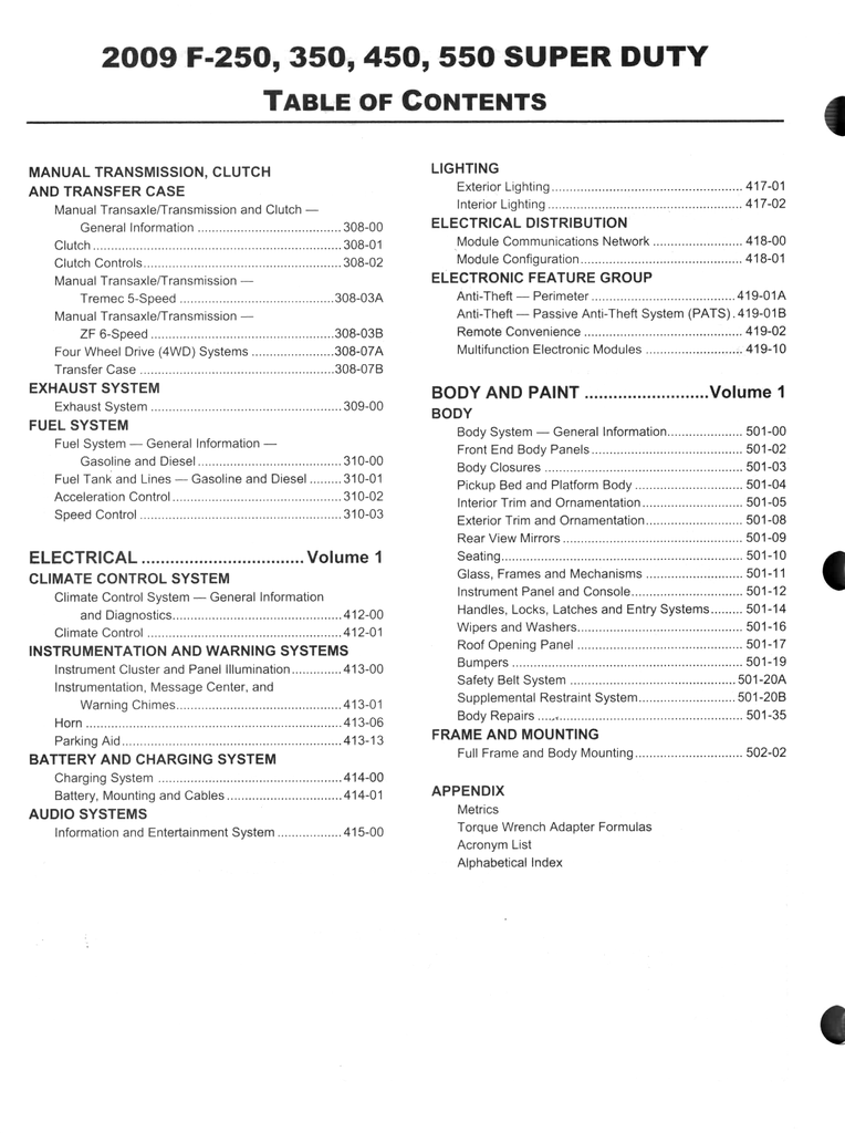 2009 Ford F-250, F-350, F-450, F-550 Super Duty Factory Workshop Service Manual Set